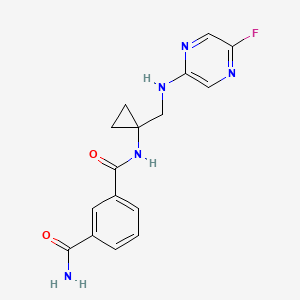molecular formula C16H16FN5O2 B7432883 3-N-[1-[[(5-fluoropyrazin-2-yl)amino]methyl]cyclopropyl]benzene-1,3-dicarboxamide 