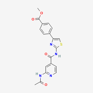 molecular formula C19H16N4O4S B7432903 Methyl 4-[2-[(2-acetamidopyridine-4-carbonyl)amino]-1,3-thiazol-4-yl]benzoate 