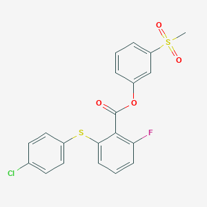 molecular formula C20H14ClFO4S2 B7432940 (3-Methylsulfonylphenyl) 2-(4-chlorophenyl)sulfanyl-6-fluorobenzoate 
