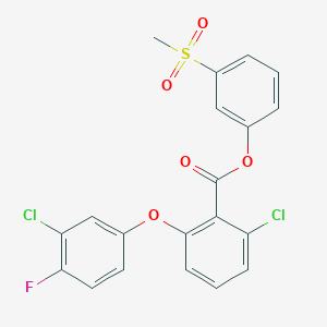 molecular formula C20H13Cl2FO5S B7432944 (3-Methylsulfonylphenyl) 2-chloro-6-(3-chloro-4-fluorophenoxy)benzoate 
