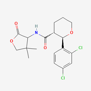 molecular formula C18H21Cl2NO4 B7432949 (2R,3R)-2-(2,4-dichlorophenyl)-N-(4,4-dimethyl-2-oxooxolan-3-yl)oxane-3-carboxamide 
