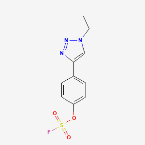 molecular formula C10H10FN3O3S B7432976 1-Ethyl-4-(4-fluorosulfonyloxyphenyl)triazole 