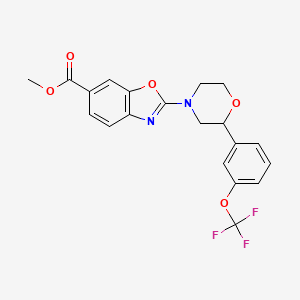 molecular formula C20H17F3N2O5 B7432998 Methyl 2-[2-[3-(trifluoromethoxy)phenyl]morpholin-4-yl]-1,3-benzoxazole-6-carboxylate 