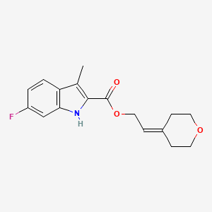 molecular formula C17H18FNO3 B7433025 2-(oxan-4-ylidene)ethyl 6-fluoro-3-methyl-1H-indole-2-carboxylate 