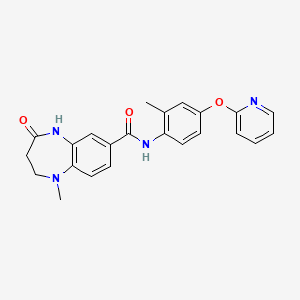 molecular formula C23H22N4O3 B7433029 1-methyl-N-(2-methyl-4-pyridin-2-yloxyphenyl)-4-oxo-3,5-dihydro-2H-1,5-benzodiazepine-7-carboxamide 
