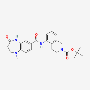 molecular formula C25H30N4O4 B7433043 tert-butyl 5-[(1-methyl-4-oxo-3,5-dihydro-2H-1,5-benzodiazepine-7-carbonyl)amino]-3,4-dihydro-1H-isoquinoline-2-carboxylate 
