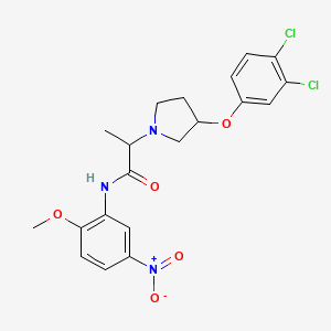 molecular formula C20H21Cl2N3O5 B7433054 2-[3-(3,4-dichlorophenoxy)pyrrolidin-1-yl]-N-(2-methoxy-5-nitrophenyl)propanamide 