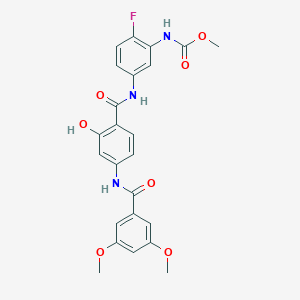 methyl N-[5-[[4-[(3,5-dimethoxybenzoyl)amino]-2-hydroxybenzoyl]amino]-2-fluorophenyl]carbamate