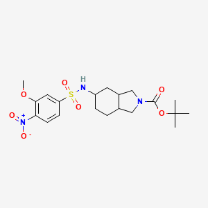 molecular formula C20H29N3O7S B7433100 Tert-butyl 5-[(3-methoxy-4-nitrophenyl)sulfonylamino]-1,3,3a,4,5,6,7,7a-octahydroisoindole-2-carboxylate 
