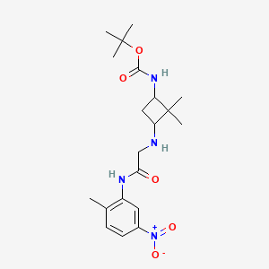 molecular formula C20H30N4O5 B7433111 tert-butyl N-[2,2-dimethyl-3-[[2-(2-methyl-5-nitroanilino)-2-oxoethyl]amino]cyclobutyl]carbamate 
