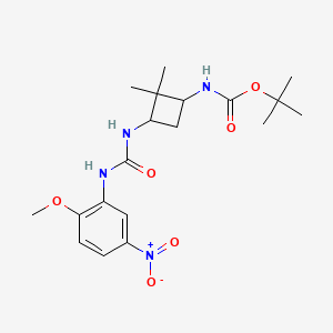 molecular formula C19H28N4O6 B7433141 tert-butyl N-[3-[(2-methoxy-5-nitrophenyl)carbamoylamino]-2,2-dimethylcyclobutyl]carbamate 