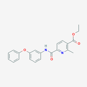 molecular formula C22H20N2O4 B7433146 Ethyl 2-methyl-6-[(3-phenoxyphenyl)carbamoyl]pyridine-3-carboxylate 