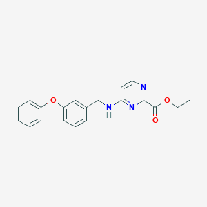 molecular formula C20H19N3O3 B7433152 Ethyl 4-[(3-phenoxyphenyl)methylamino]pyrimidine-2-carboxylate 