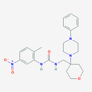 molecular formula C24H31N5O4 B7433169 1-(2-Methyl-5-nitrophenyl)-3-[[4-(4-phenylpiperazin-1-yl)oxan-4-yl]methyl]urea 