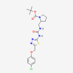 molecular formula C20H26ClN5O4S B7433191 Tert-butyl 2-[[[5-[(4-chlorophenoxy)methyl]-1,3,4-thiadiazol-2-yl]carbamoylamino]methyl]pyrrolidine-1-carboxylate 