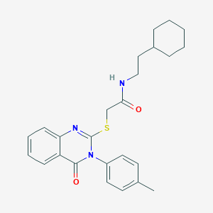 molecular formula C25H29N3O2S B7433192 N-(2-cyclohexylethyl)-2-[3-(4-methylphenyl)-4-oxoquinazolin-2-yl]sulfanylacetamide 