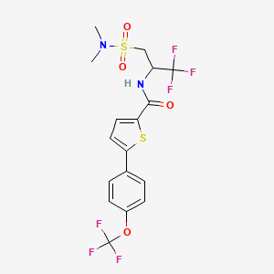molecular formula C17H16F6N2O4S2 B7433207 N-[3-(dimethylsulfamoyl)-1,1,1-trifluoropropan-2-yl]-5-[4-(trifluoromethoxy)phenyl]thiophene-2-carboxamide 
