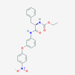 molecular formula C24H23N3O6 B7433210 ethyl N-[(2S)-1-[3-(4-nitrophenoxy)anilino]-1-oxo-3-phenylpropan-2-yl]carbamate 