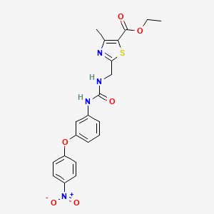 molecular formula C21H20N4O6S B7433217 Ethyl 4-methyl-2-[[[3-(4-nitrophenoxy)phenyl]carbamoylamino]methyl]-1,3-thiazole-5-carboxylate 