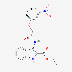 molecular formula C19H17N3O6 B7433235 ethyl 3-[[2-(3-nitrophenoxy)acetyl]amino]-1H-indole-2-carboxylate 