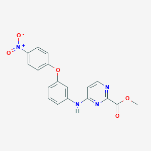 molecular formula C18H14N4O5 B7433238 Methyl 4-[3-(4-nitrophenoxy)anilino]pyrimidine-2-carboxylate 