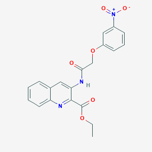 molecular formula C20H17N3O6 B7433245 Ethyl 3-[[2-(3-nitrophenoxy)acetyl]amino]quinoline-2-carboxylate 