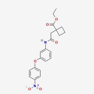 molecular formula C21H22N2O6 B7433260 Ethyl 1-[2-[3-(4-nitrophenoxy)anilino]-2-oxoethyl]cyclobutane-1-carboxylate 