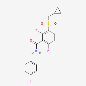 molecular formula C18H16F2INO3S B7433288 3-(cyclopropylmethylsulfonyl)-2,6-difluoro-N-[(4-iodophenyl)methyl]benzamide 