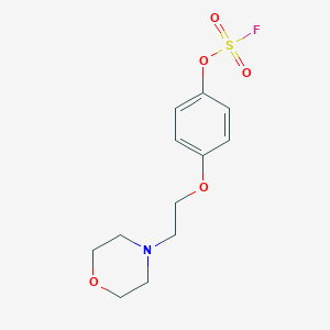 molecular formula C12H16FNO5S B7433301 4-[2-(4-Fluorosulfonyloxyphenoxy)ethyl]morpholine 