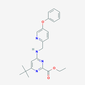 molecular formula C23H26N4O3 B7433322 Ethyl 4-tert-butyl-6-[(5-phenoxypyridin-2-yl)methylamino]pyrimidine-2-carboxylate 