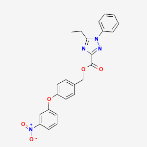 molecular formula C24H20N4O5 B7433330 [4-(3-Nitrophenoxy)phenyl]methyl 5-ethyl-1-phenyl-1,2,4-triazole-3-carboxylate 