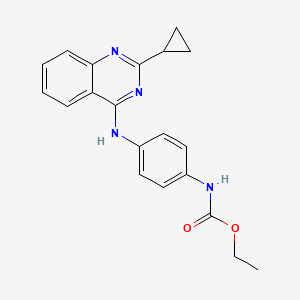 molecular formula C20H20N4O2 B7433331 ethyl N-[4-[(2-cyclopropylquinazolin-4-yl)amino]phenyl]carbamate 