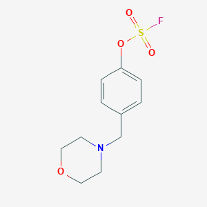 molecular formula C11H14FNO4S B7433356 4-[(Morpholin-4-yl)methyl]phenyl sulfurofluoridate 
