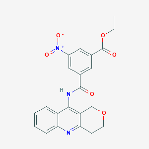 molecular formula C22H19N3O6 B7433363 ethyl 3-(3,4-dihydro-1H-pyrano[4,3-b]quinolin-10-ylcarbamoyl)-5-nitrobenzoate 