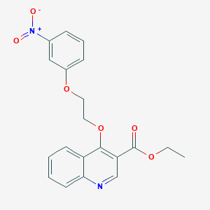 molecular formula C20H18N2O6 B7433366 Ethyl 4-[2-(3-nitrophenoxy)ethoxy]quinoline-3-carboxylate 