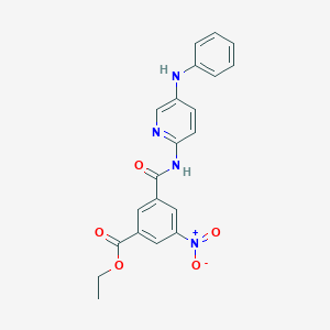 molecular formula C21H18N4O5 B7433387 Ethyl 3-[(5-anilinopyridin-2-yl)carbamoyl]-5-nitrobenzoate 