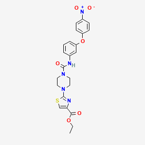 Ethyl 2-[4-[[3-(4-nitrophenoxy)phenyl]carbamoyl]piperazin-1-yl]-1,3-thiazole-4-carboxylate