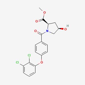 molecular formula C19H17Cl2NO5 B7433394 methyl (2R,4R)-1-[4-(2,3-dichlorophenoxy)benzoyl]-4-hydroxypyrrolidine-2-carboxylate 