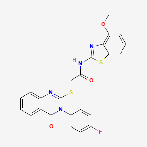 molecular formula C24H17FN4O3S2 B7433406 2-[3-(4-fluorophenyl)-4-oxoquinazolin-2-yl]sulfanyl-N-(4-methoxy-1,3-benzothiazol-2-yl)acetamide 