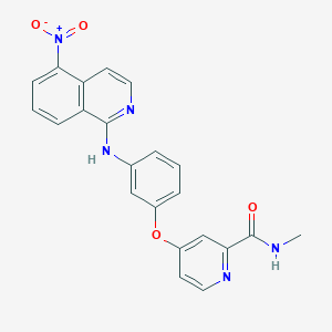 molecular formula C22H17N5O4 B7433412 N-methyl-4-[3-[(5-nitroisoquinolin-1-yl)amino]phenoxy]pyridine-2-carboxamide 