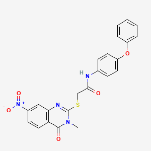 molecular formula C23H18N4O5S B7433443 2-(3-methyl-7-nitro-4-oxoquinazolin-2-yl)sulfanyl-N-(4-phenoxyphenyl)acetamide 