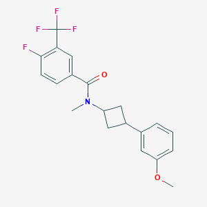 molecular formula C20H19F4NO2 B7433454 4-fluoro-N-[3-(3-methoxyphenyl)cyclobutyl]-N-methyl-3-(trifluoromethyl)benzamide 