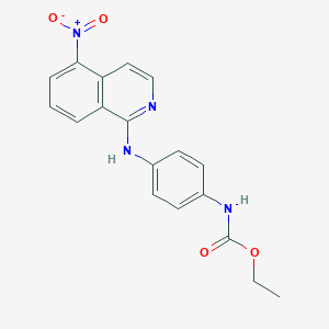 molecular formula C18H16N4O4 B7433483 ethyl N-[4-[(5-nitroisoquinolin-1-yl)amino]phenyl]carbamate 