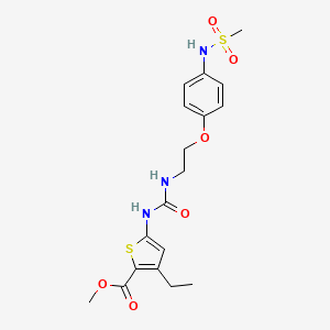molecular formula C18H23N3O6S2 B7433523 Methyl 3-ethyl-5-[2-[4-(methanesulfonamido)phenoxy]ethylcarbamoylamino]thiophene-2-carboxylate 