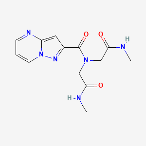 molecular formula C13H16N6O3 B7433526 N,N-bis[2-(methylamino)-2-oxoethyl]pyrazolo[1,5-a]pyrimidine-2-carboxamide 