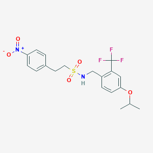 molecular formula C19H21F3N2O5S B7433542 2-(4-nitrophenyl)-N-[[4-propan-2-yloxy-2-(trifluoromethyl)phenyl]methyl]ethanesulfonamide 