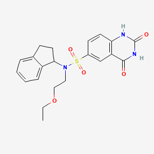 molecular formula C21H23N3O5S B7433566 N-(2,3-dihydro-1H-inden-1-yl)-N-(2-ethoxyethyl)-2,4-dioxo-1H-quinazoline-6-sulfonamide 