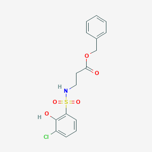 molecular formula C16H16ClNO5S B7433580 Benzyl 3-[(3-chloro-2-hydroxyphenyl)sulfonylamino]propanoate 