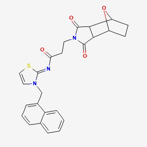 3-(1,3-dioxo-3a,4,5,6,7,7a-hexahydro-4,7-epoxyisoindol-2-yl)-N-[3-(naphthalen-1-ylmethyl)-1,3-thiazol-2-ylidene]propanamide