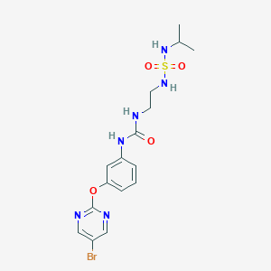 molecular formula C16H21BrN6O4S B7433614 1-[3-(5-Bromopyrimidin-2-yl)oxyphenyl]-3-[2-(propan-2-ylsulfamoylamino)ethyl]urea 
